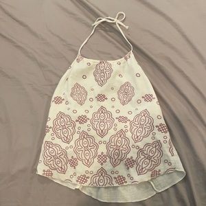 Cute Pattern Anchor Blue Halter Top from the 90s